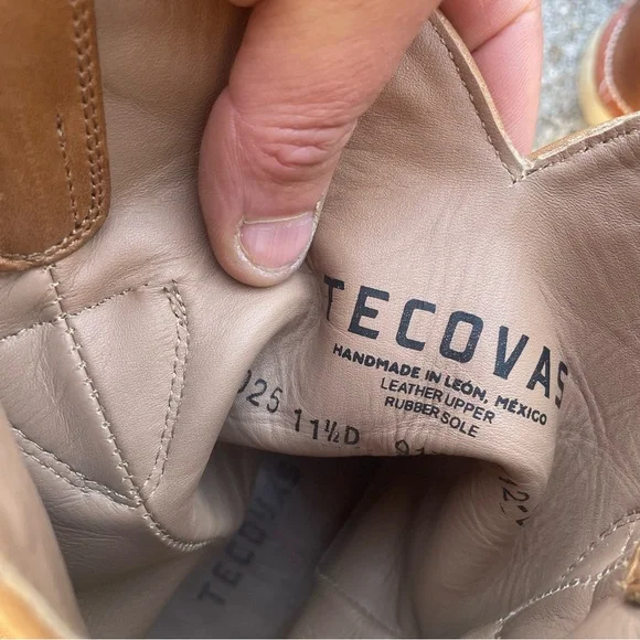 Tecovas Leather Boots Cowboy Ranch Wear Men’s Size 11.5 D Wheat Tan Vibram Sole - Picture 14 of 16